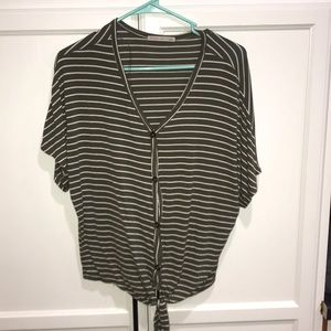 Olive green striped shirt